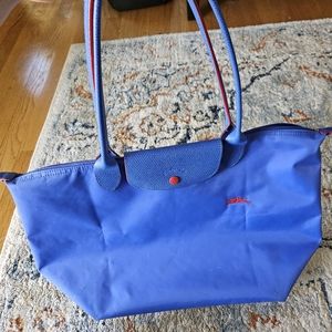 Longchamp le pliage club tote myotosis bright blue re accent
